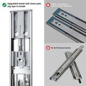Sulawskys side-mount drawer rail installed on a kitchen cabinet.