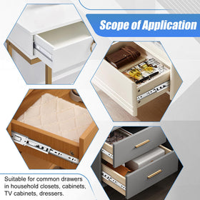 Sulawskys side-mount rails install neatly on kitchen or desk drawers.