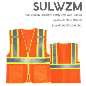 SULWZM reflective strips vest offering 360-degree visibility for nighttime cycling