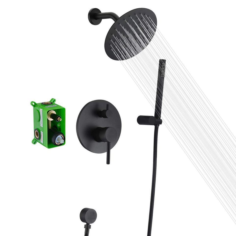 Sumerain matte black showerhead close-up showing durable finish and easy cleaning
