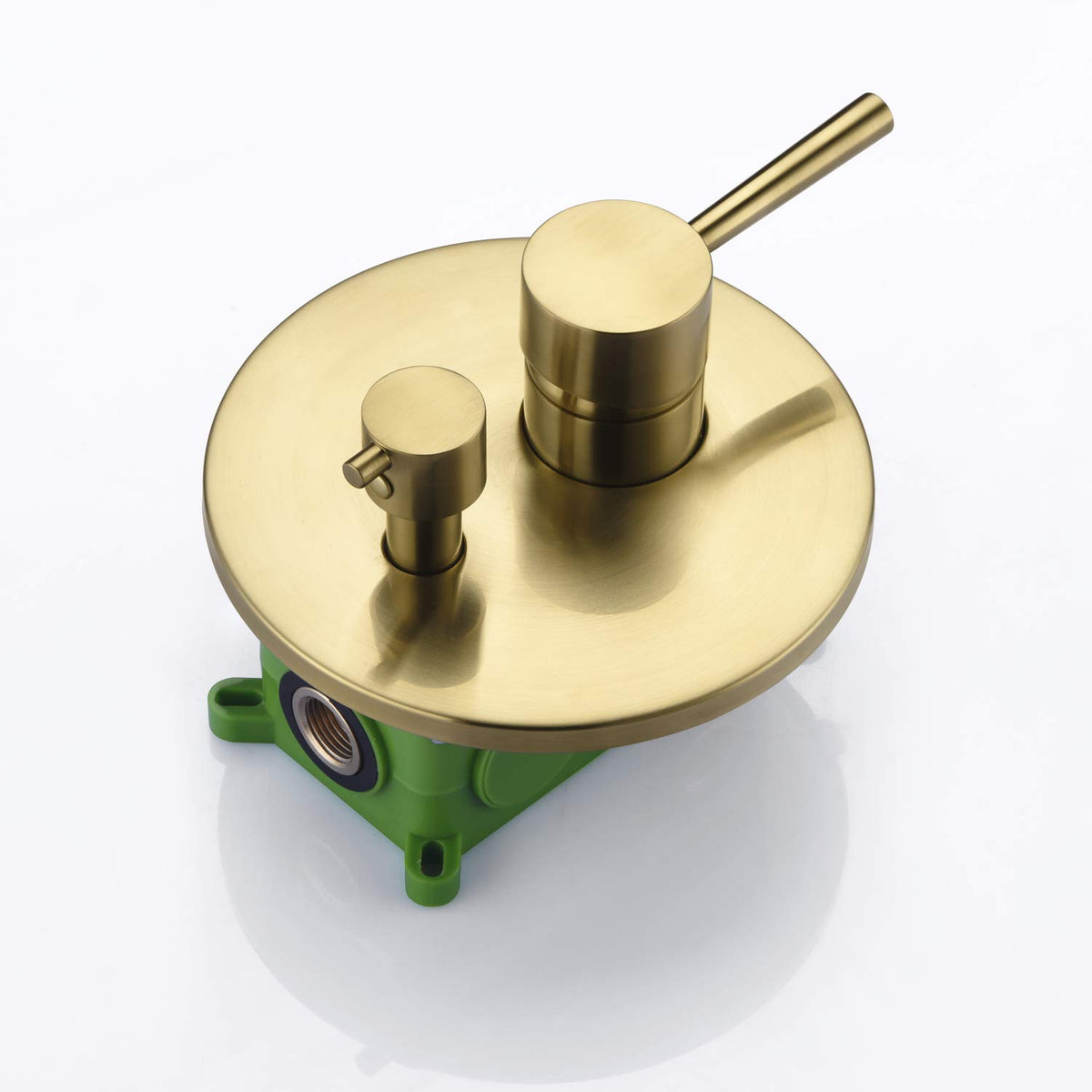 Sumerain brushed gold shower system finish adds modern style while resisting corrosion.