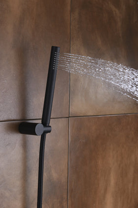 Sumerain shower hose in matte black matches modern bathroom style