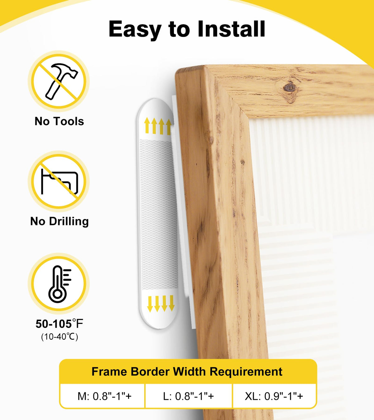SummerBrite damage-free wall hangers in use on a clean surface.