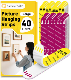 SummerBrite large picture hanging strips packaging for quick damage-free decorating.