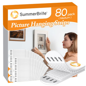 Summerbrite picture strips 80-count kit for damage-free hanging.