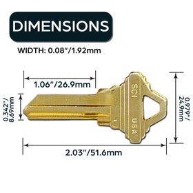 SUMMIT DOORWARE 5-pin lock compatible blank ready for quick cuts