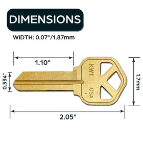 SUMMIT DOORWARE Kwikset key blanks uncut-keys ready for easy customization.