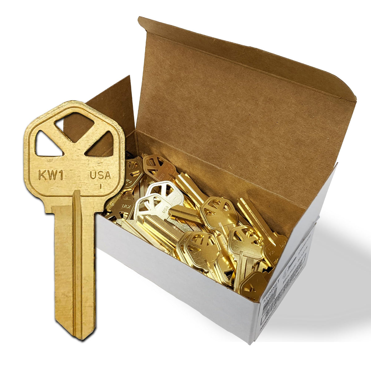 SUMMIT DOORWARE Kwikset KW1 brass key blank with durable finish for long-lasting use.