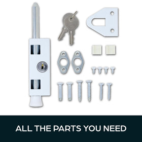 Summit Doorware lock on glass door illustrates sleek design and security.