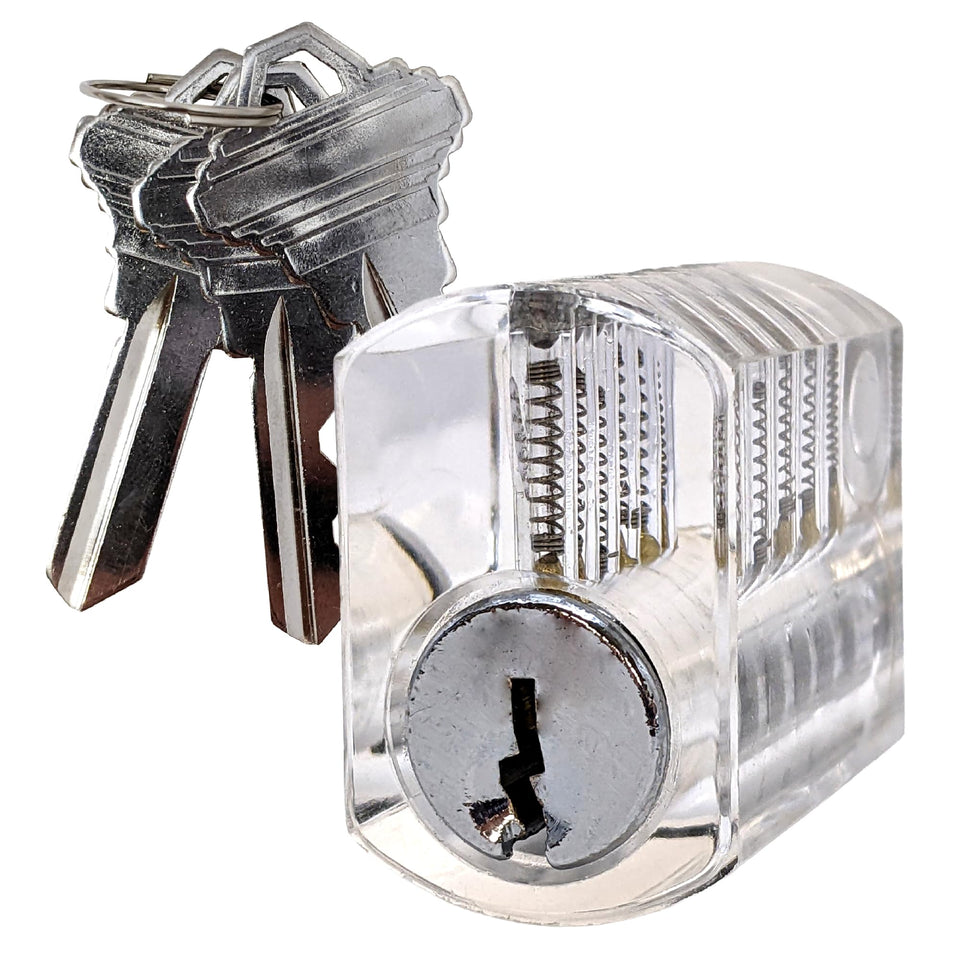 SUMMIT DOORWARE transparent lock showing inside mechanism for visual learning