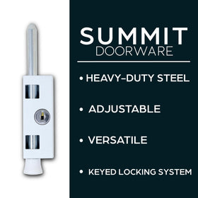 Summit Doorware two keys included for convenient on-demand locking.