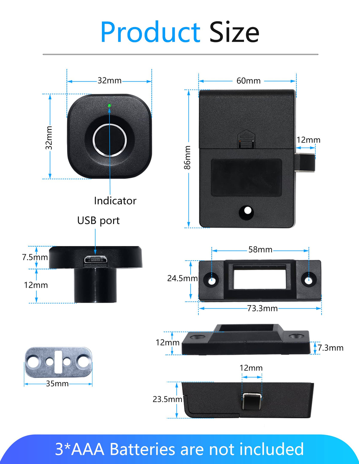 SUMNEW Fingerprint Lock wide application on wardrobes, drawers, cabinets