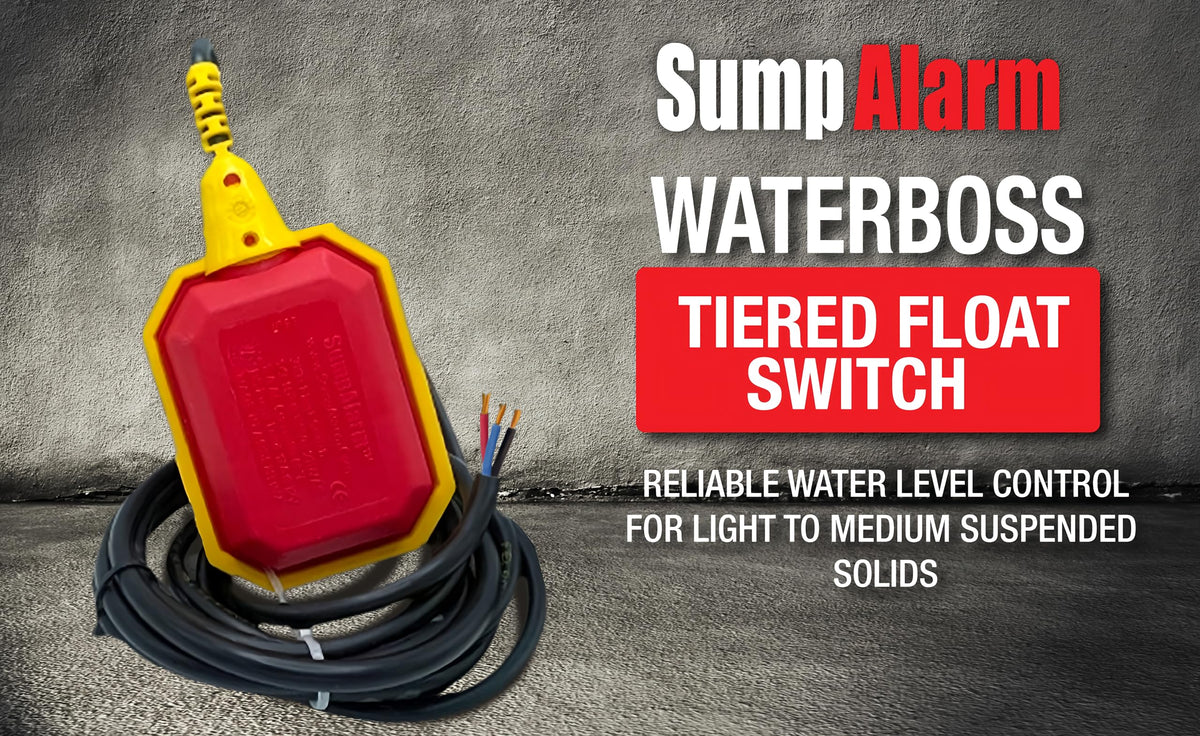 Sump Alarm adjustable tether length for flexible tank installations.