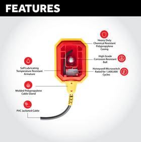 Sump Alarm universal 10ft tether for easy automatic activation.