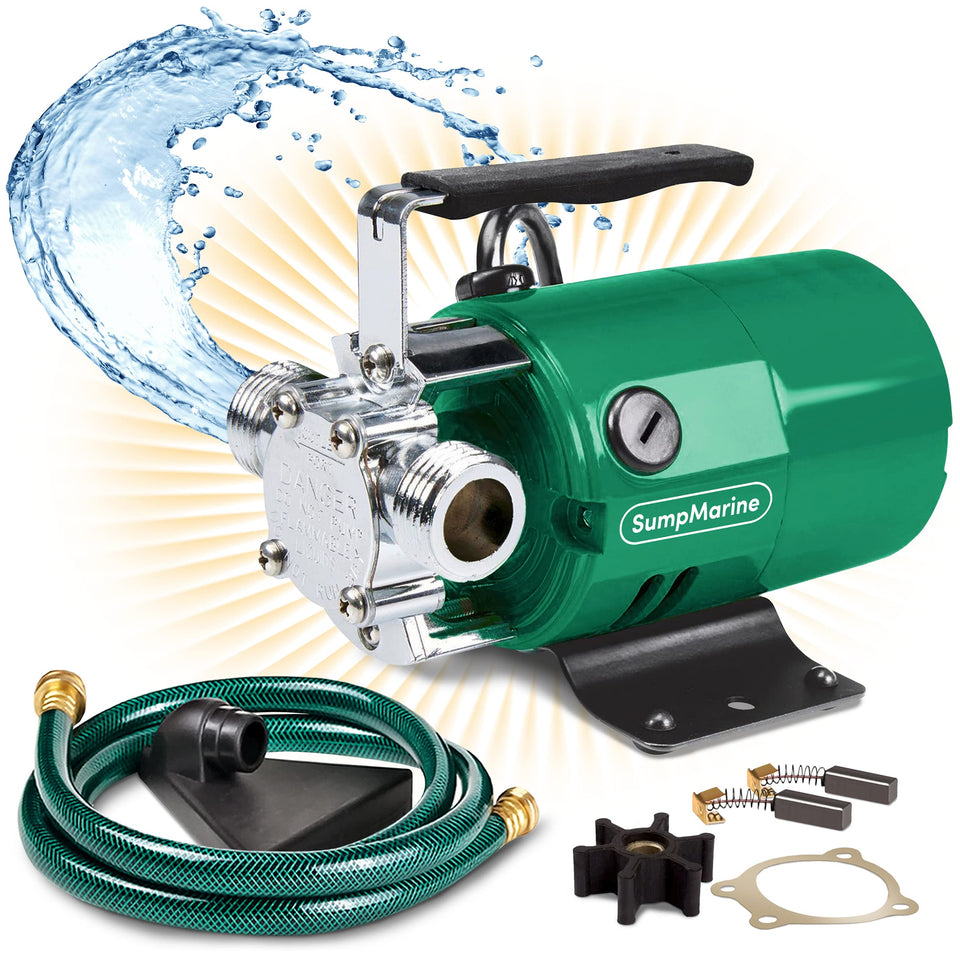 SumpMarine transfer pump 115V with 6' hose for easy pool water removal.