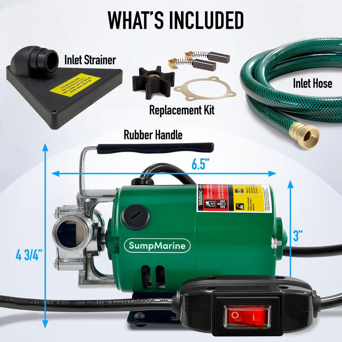 SumpMarine water-transfer-pump delivers up to 330 GPH for efficient transfers.