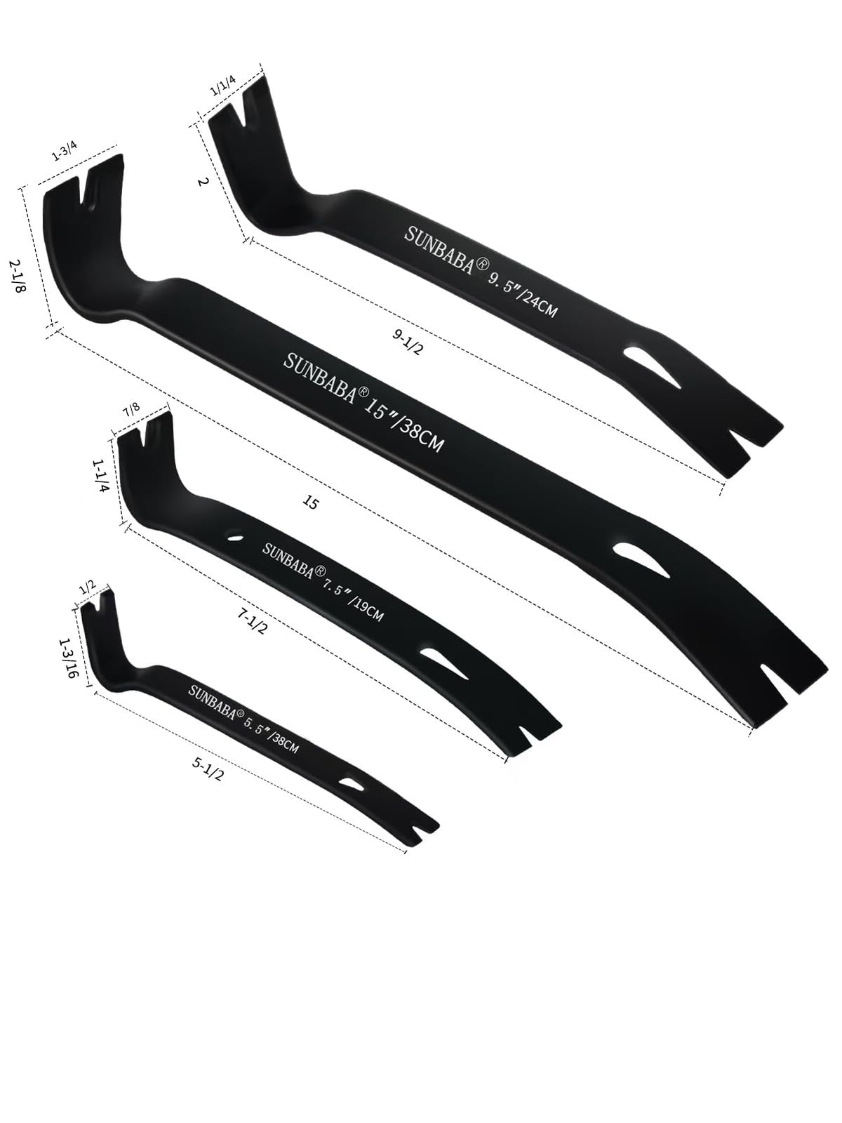 Sunbaba seven-and-half-inch pry bar for efficient nail pulling in confined areas.