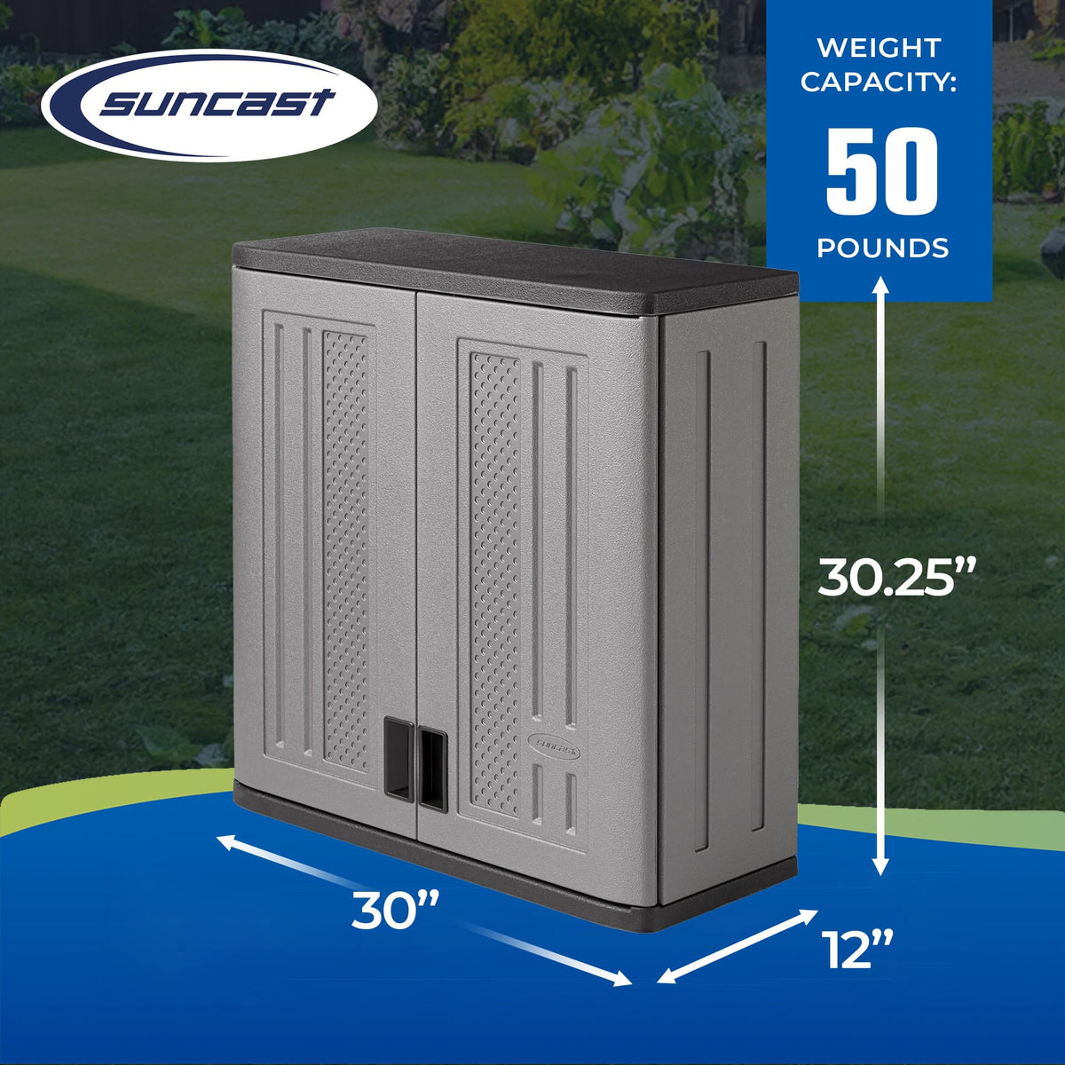 Suncast BMC3000 platinum finish adds a sleek garage look.