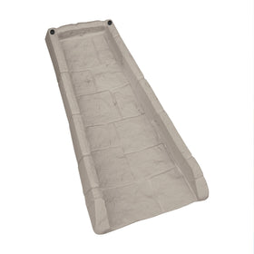 Suncast decorative splash block in light taupe directs rain away from the foundation.