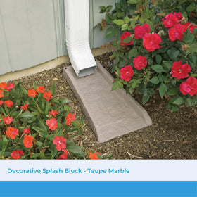 Suncast downspout splash block protects foundation and installs easily.