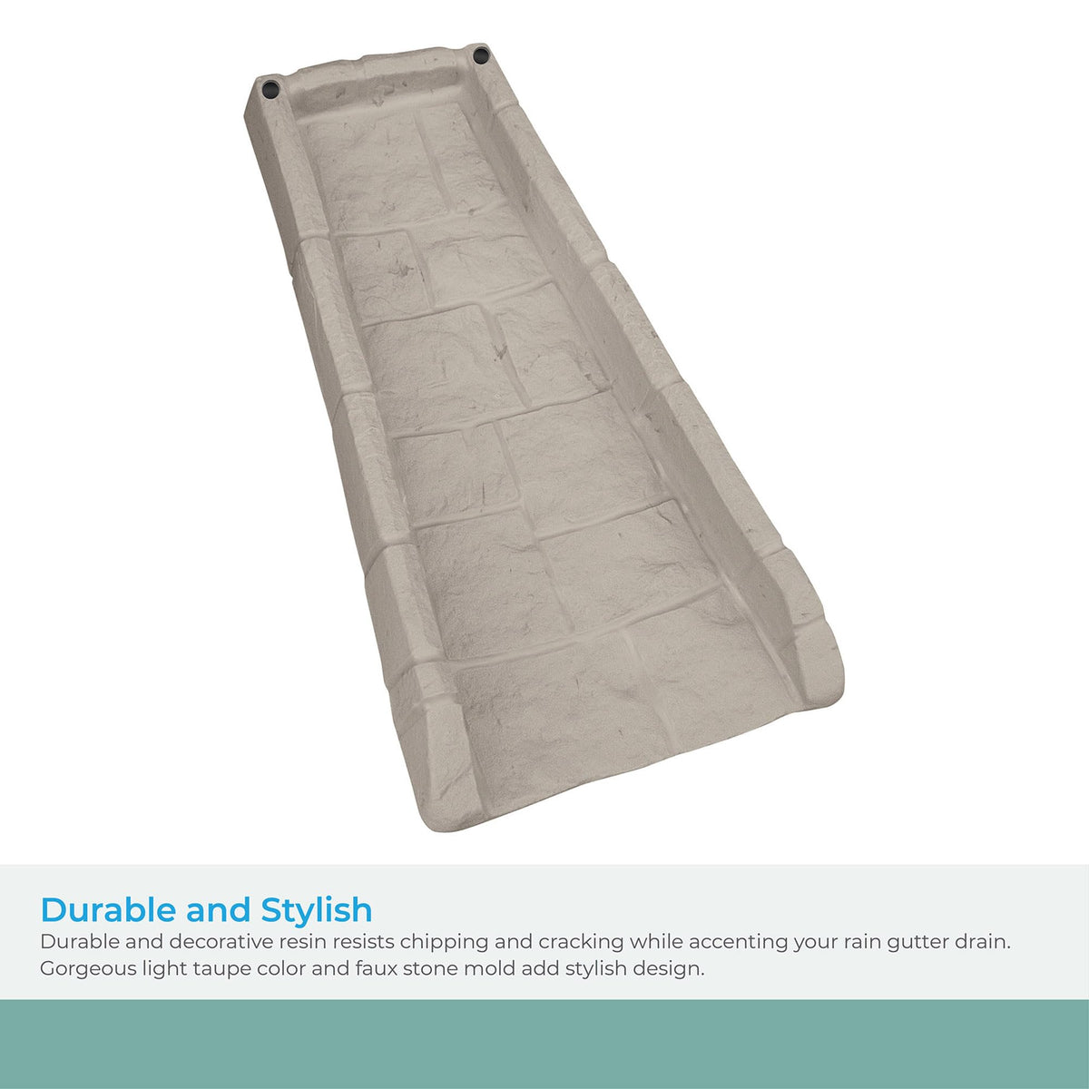 Suncast durable resin splash block resists chipping.