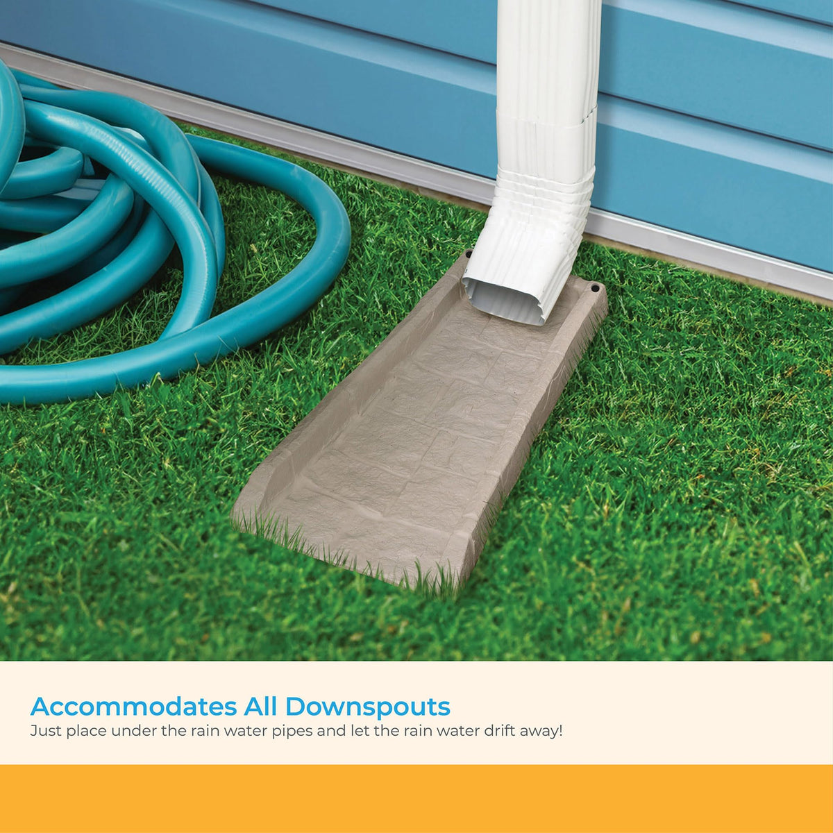 Suncast mud-splatter prevention block reduces siding splashes.