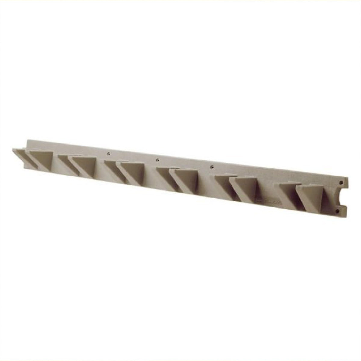 Suncast wall-mounted tool hanger with a 4ft rack for long-handled tools