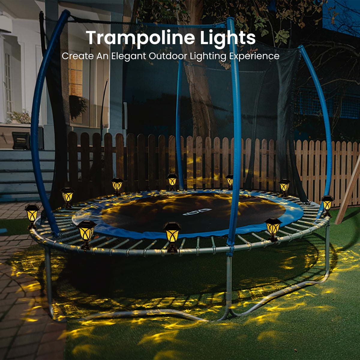 SUNCKET fence light easily installs with adjustable straps along any fence.