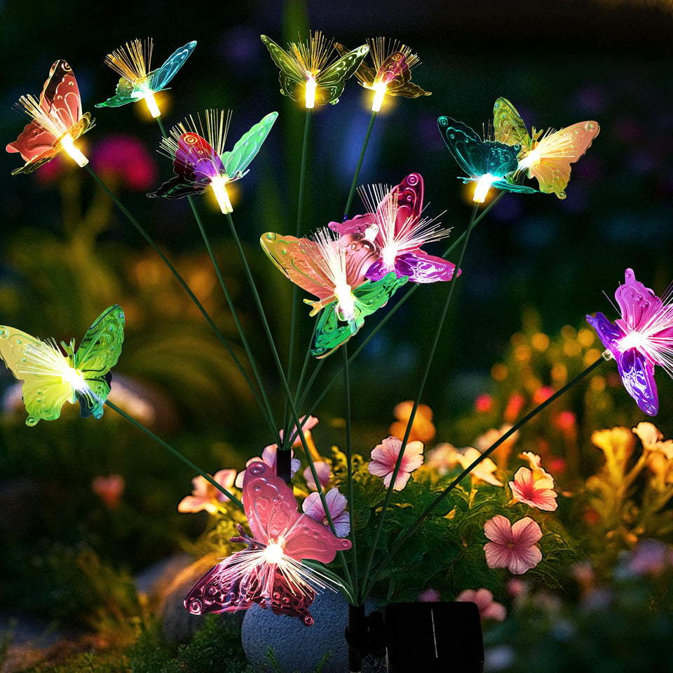SUNCKET butterfly garden lights illuminate paths with a delicate fluttering glow