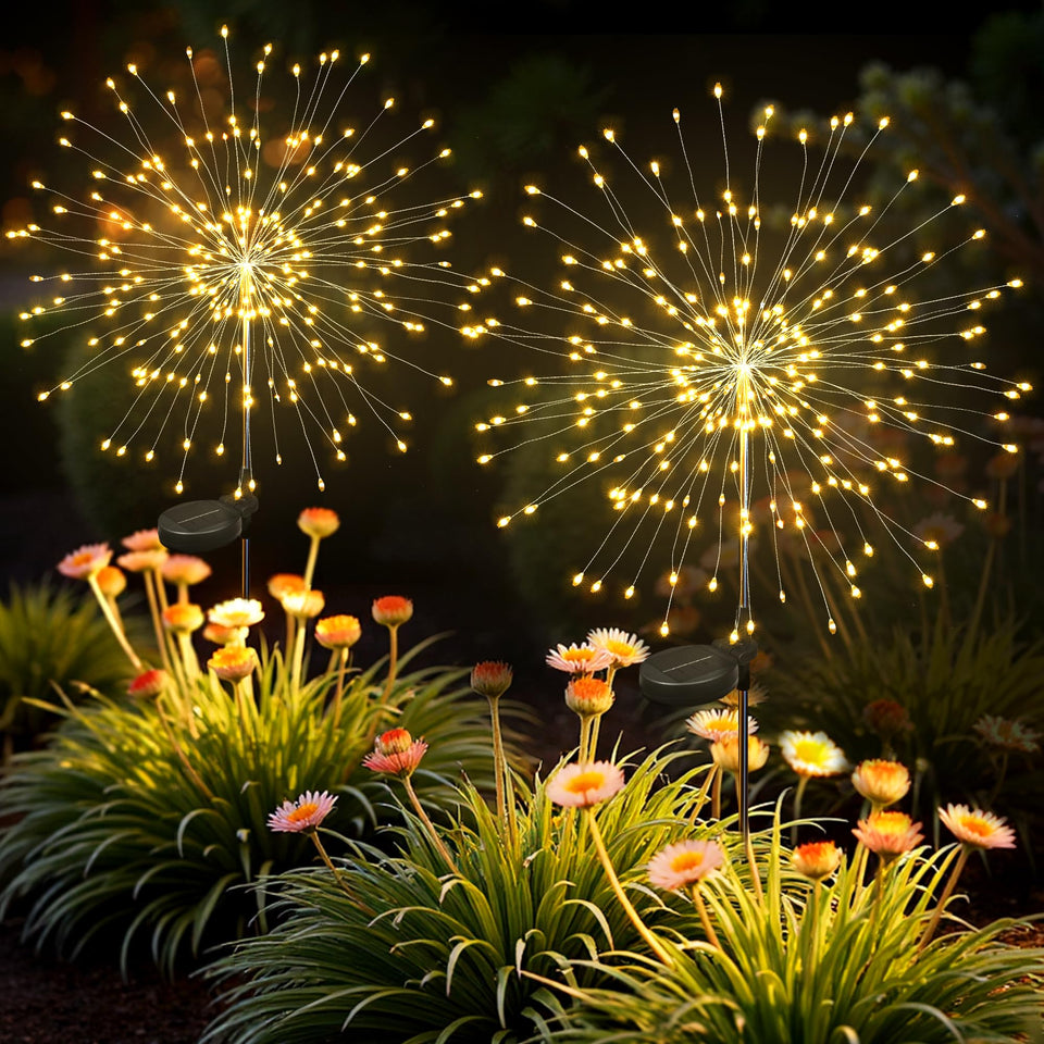 SUNCKET solar lights outdoor 120 LEDs pair deliver bright twinkling ambiance.