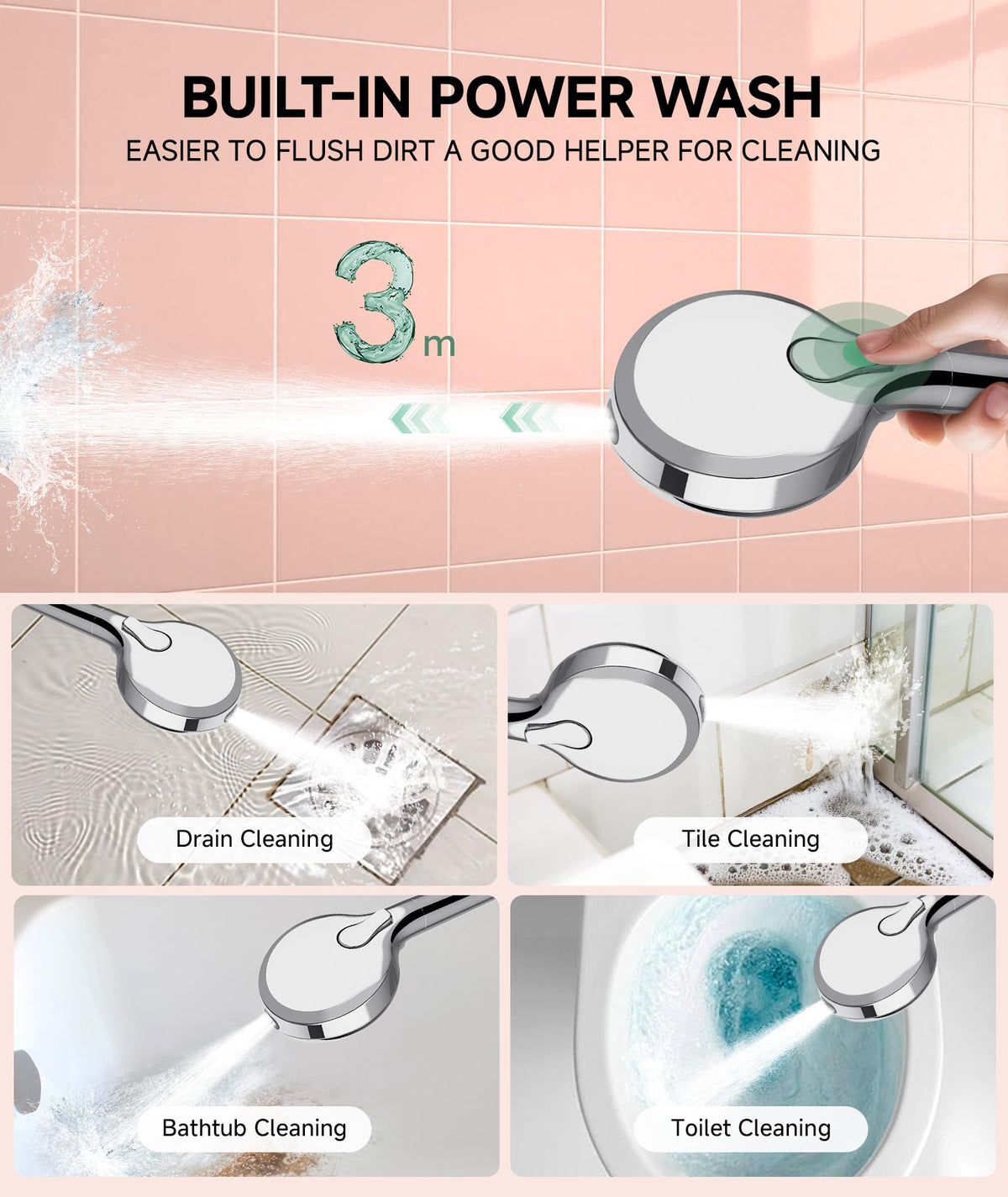 SunCleanse detachable filter hose measures 59 inches for flexible reach