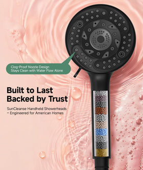 SunCleanse easy-install design fits standard shower arms in minutes.