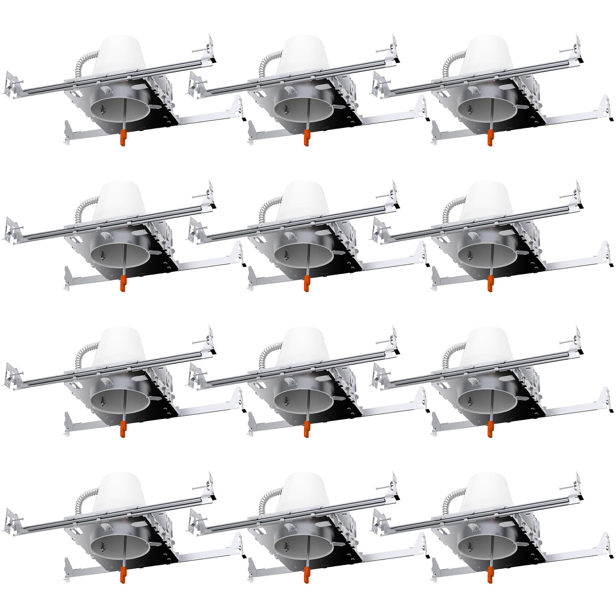 Sunco 12-pack 4-inch can light housing for new construction with recessed look