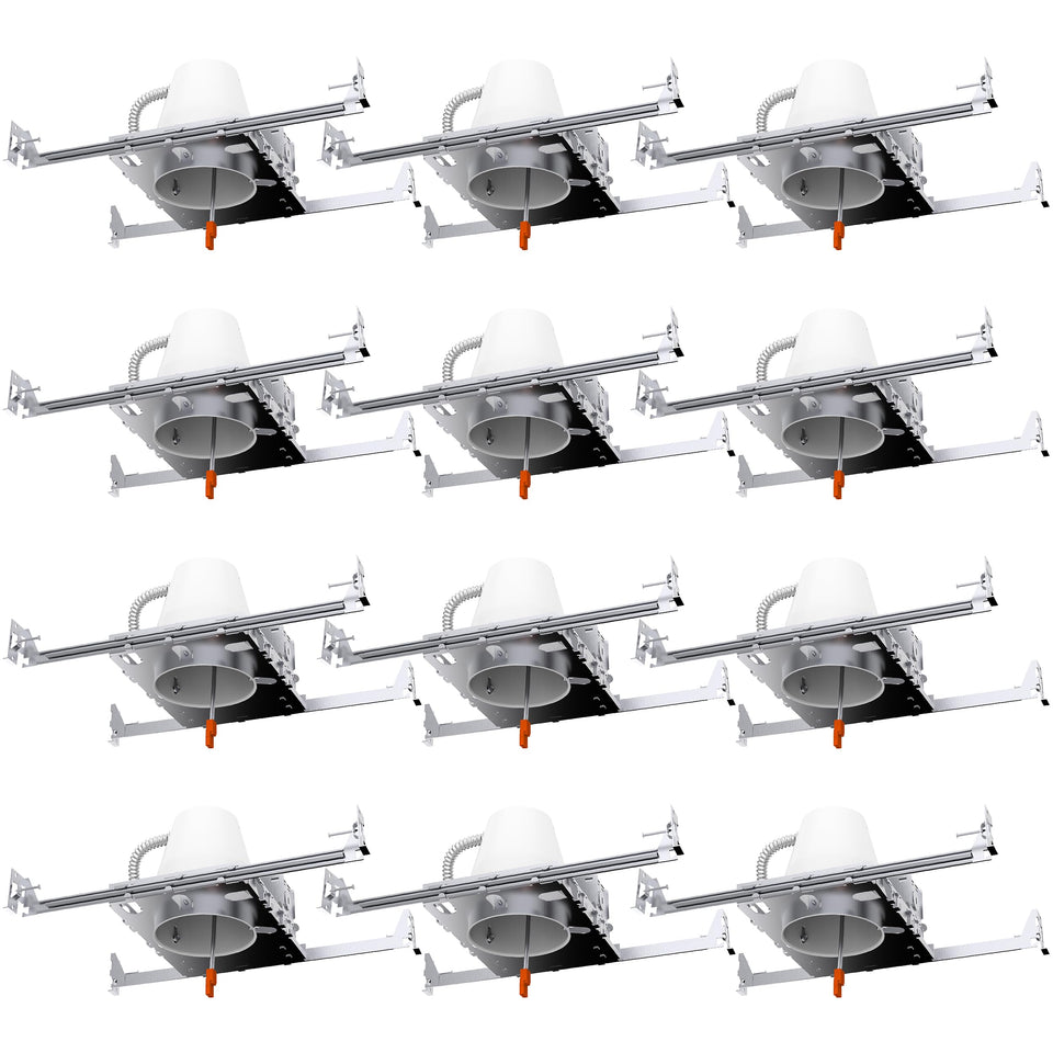 Sunco 12-pack 4-inch can light housing for new construction with recessed look