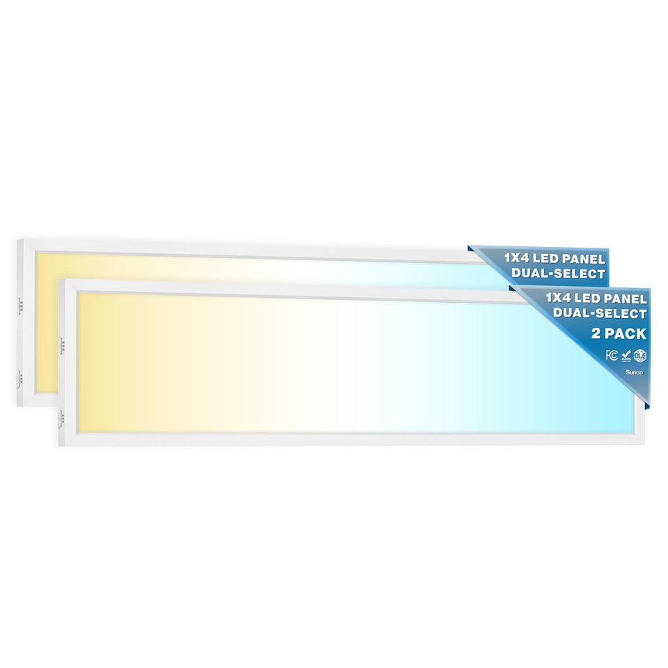 Sunco 1x4 LED flat panel in an office delivers even, bright illumination.