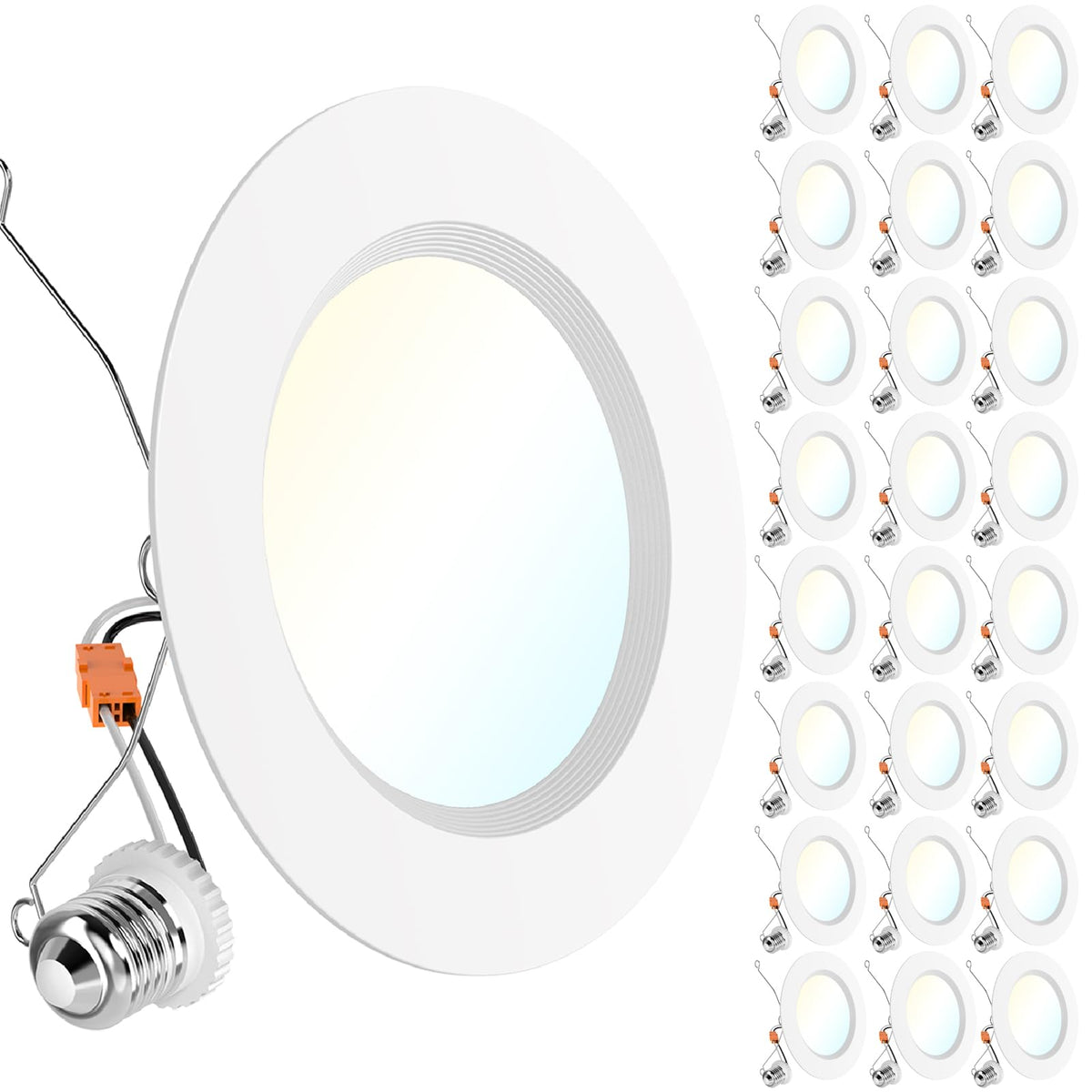 Sunco 24-pack 6-inch LED downlight with baffle trim for bright kitchen lighting
