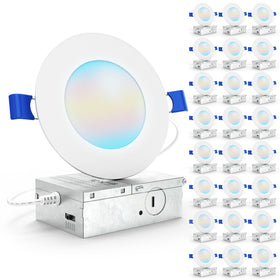 Sunco 4-inch recessed light front view, showing slim profile and even illumination.