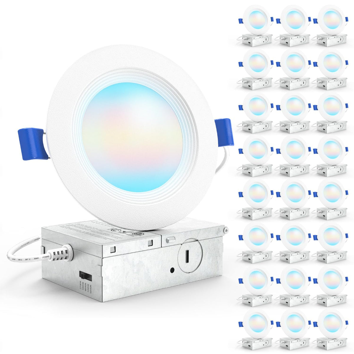 Sunco 24-pack 4-inch LED downlight showing slim, energy-efficient retrofit.