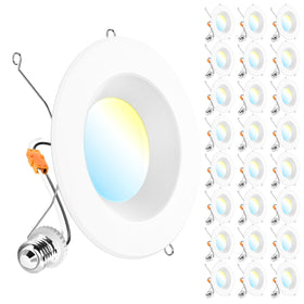 Sunco 24-pack retrofit LED downlight 6in for easy ceiling upgrades with bright, even illumination.