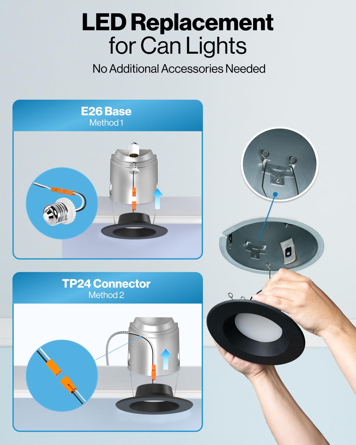 Sunco 2700K warm ambient downlight for cozy spaces.
