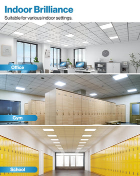 Sunco 2x2 LED panel displaying color temperature options for tasks
