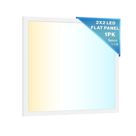 Sunco 2x2 LED panel front view showing slim profile and even illumination for rooms