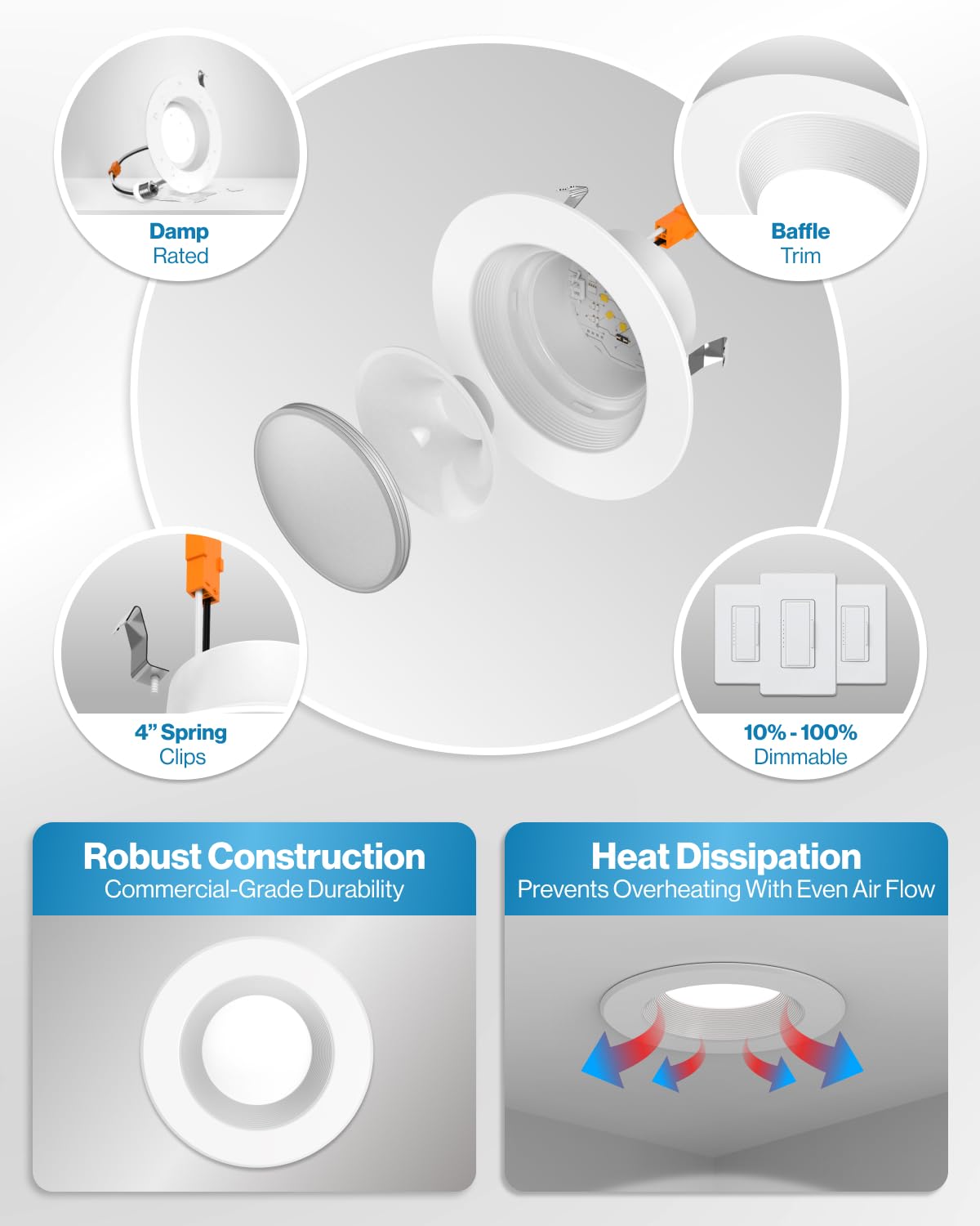 Sunco 4-pack LED recessed lights for whole-home upgrade.