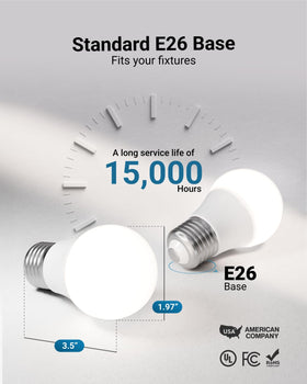 Sunco Lighting 4000K cool white A15 bulb for bright home lighting.