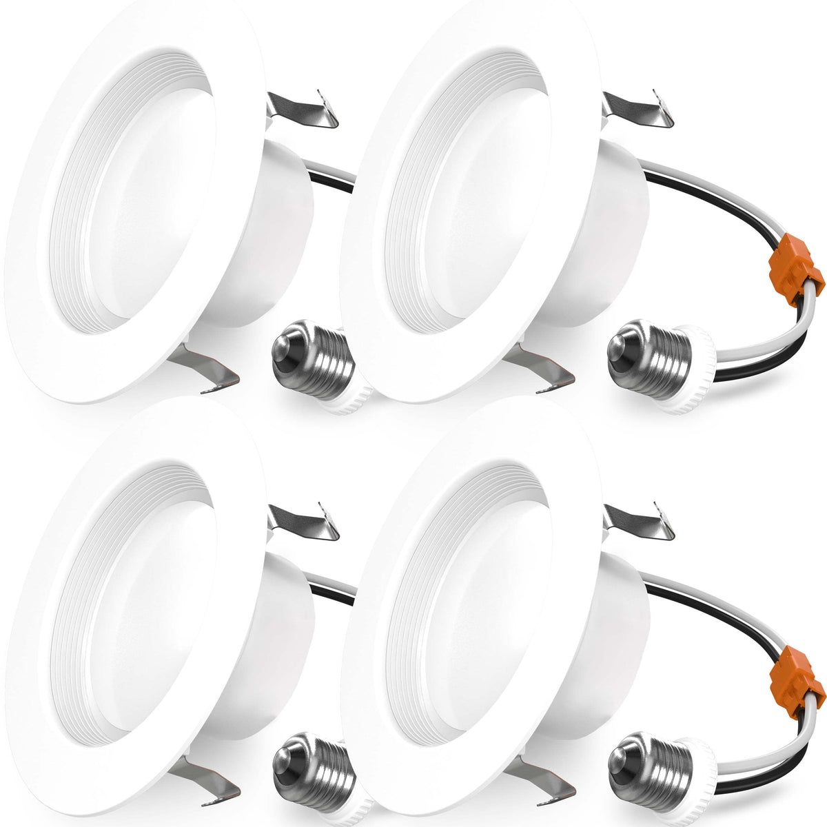 Sunco 4-inch LED recessed light with baffle trim for elegant kitchen illumination.