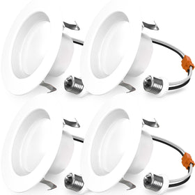 Sunco 4-inch LED recessed light with baffle trim for elegant kitchen illumination.