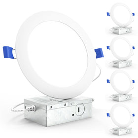 Sunco 4-pack 6in ultra-thin downlight installed in a modern ceiling.