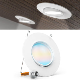 Sunco 5-6 inch LED downlight gimbal closeup showing adjustable aim for artwork or walls.