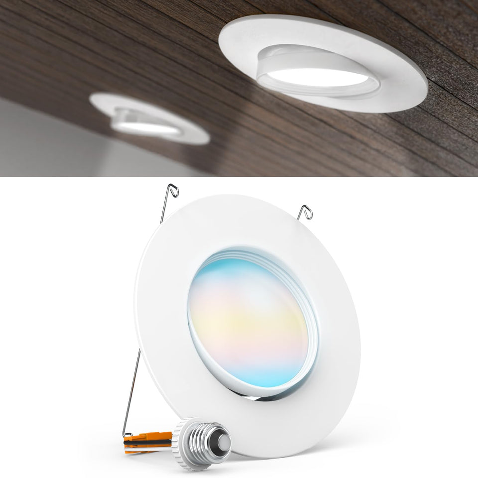 Sunco 5-6 inch LED downlight gimbal closeup showing adjustable aim for artwork or walls.
