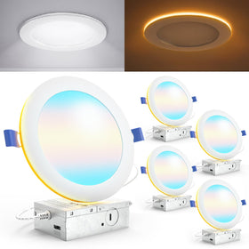 Sunco 6-inch recessed downlight front view for a sleek ceiling look and even illumination.